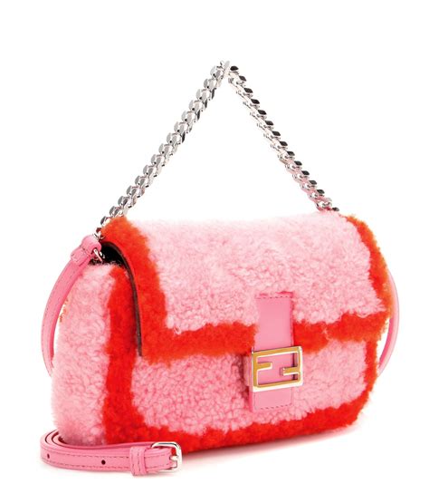 fendi shearling micro baguette|Fendi bag.